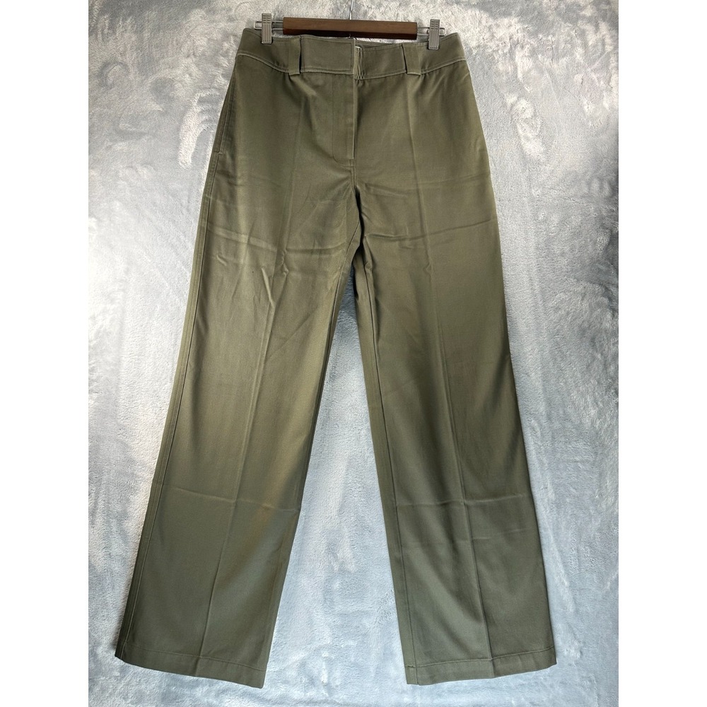 NWT Saint Art New York Pants Womens Size S Nessa Mid Rise Straight Green Twill - Picture 2 of 8